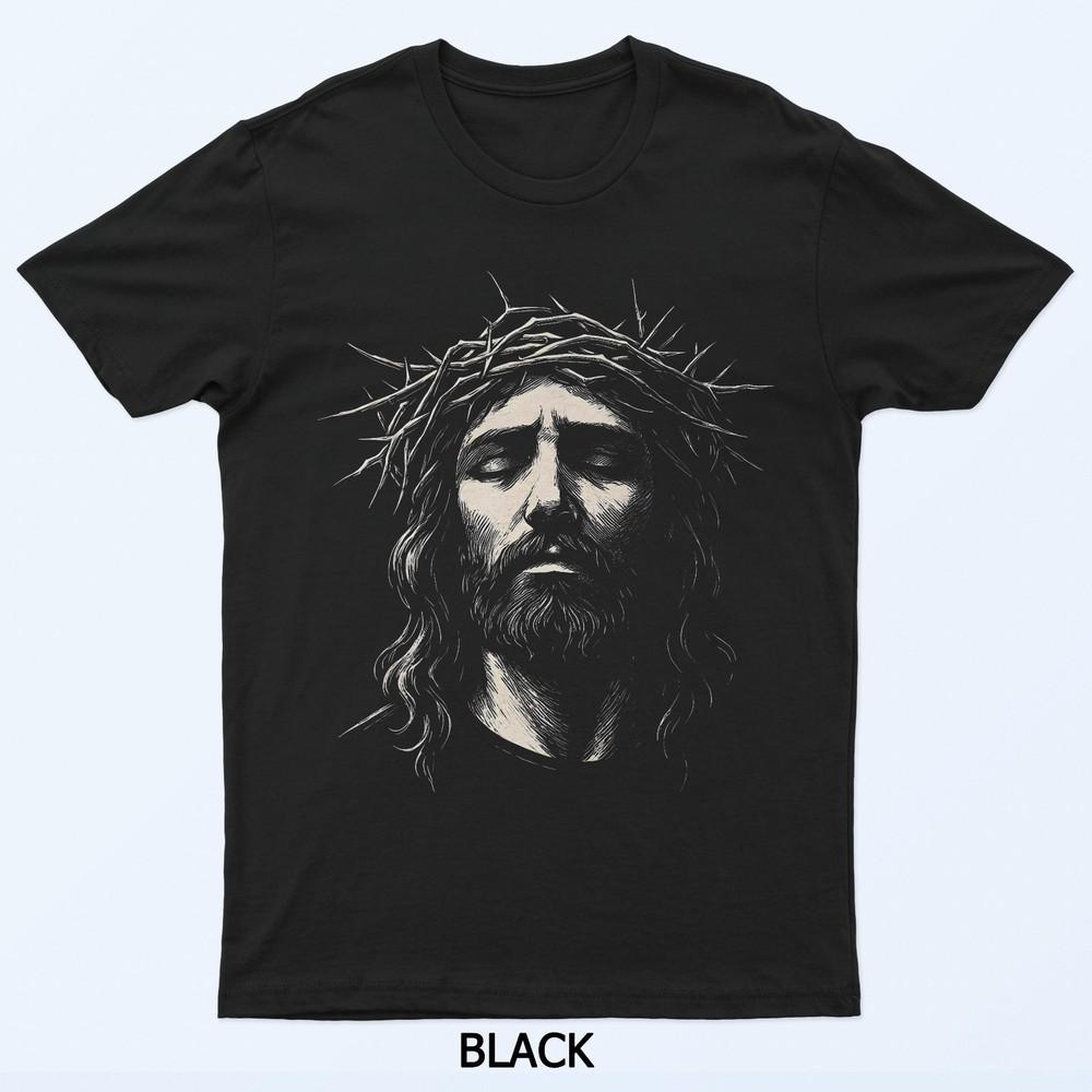 Иисус Христианское Лицо Терновый Венец Религиозная Вера Футболка L